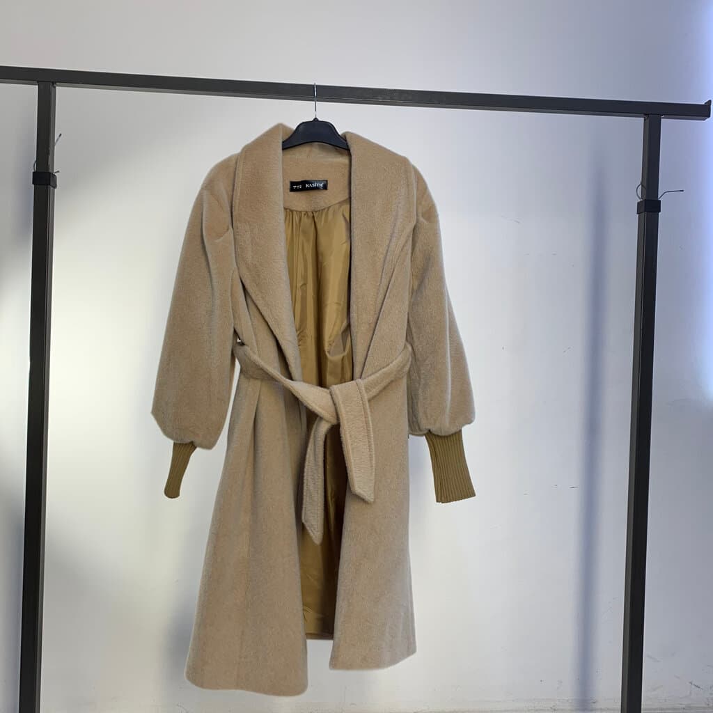 KASIDE Women's Coat - Beige, Size S