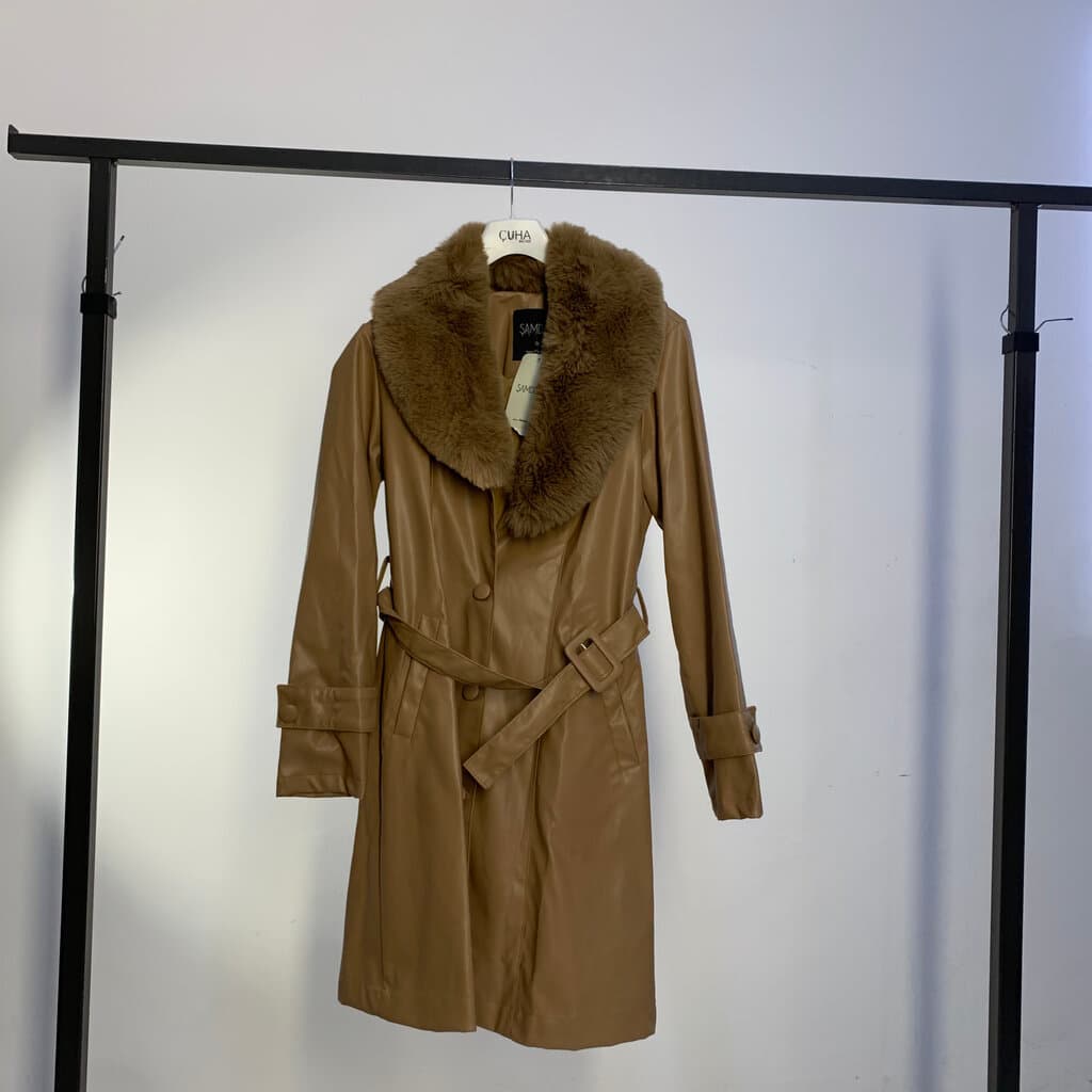 ŞAMDAN Women's Leather Coat - Brown (S)