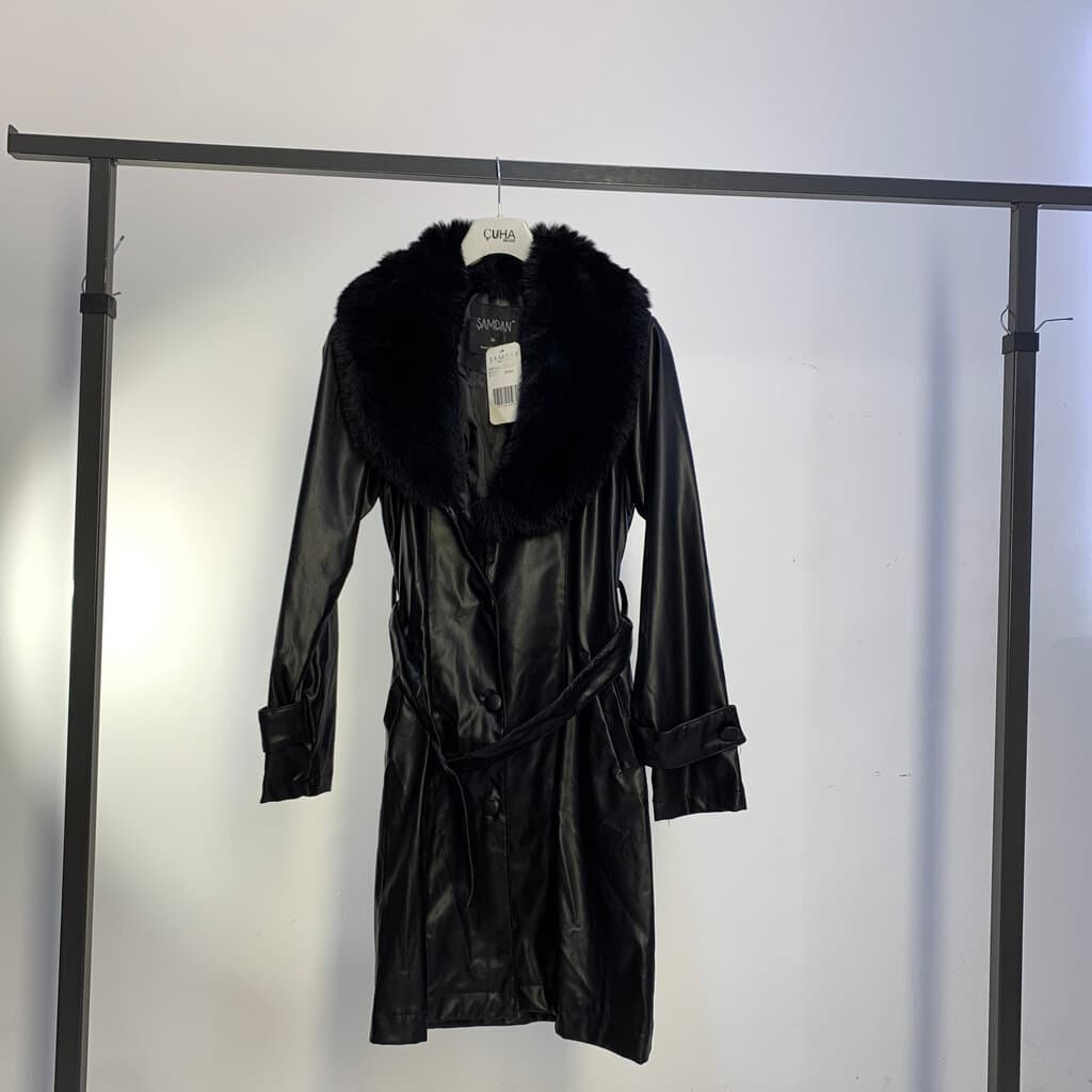 ŞAMDAN Women's Leather Coat - Black (S)