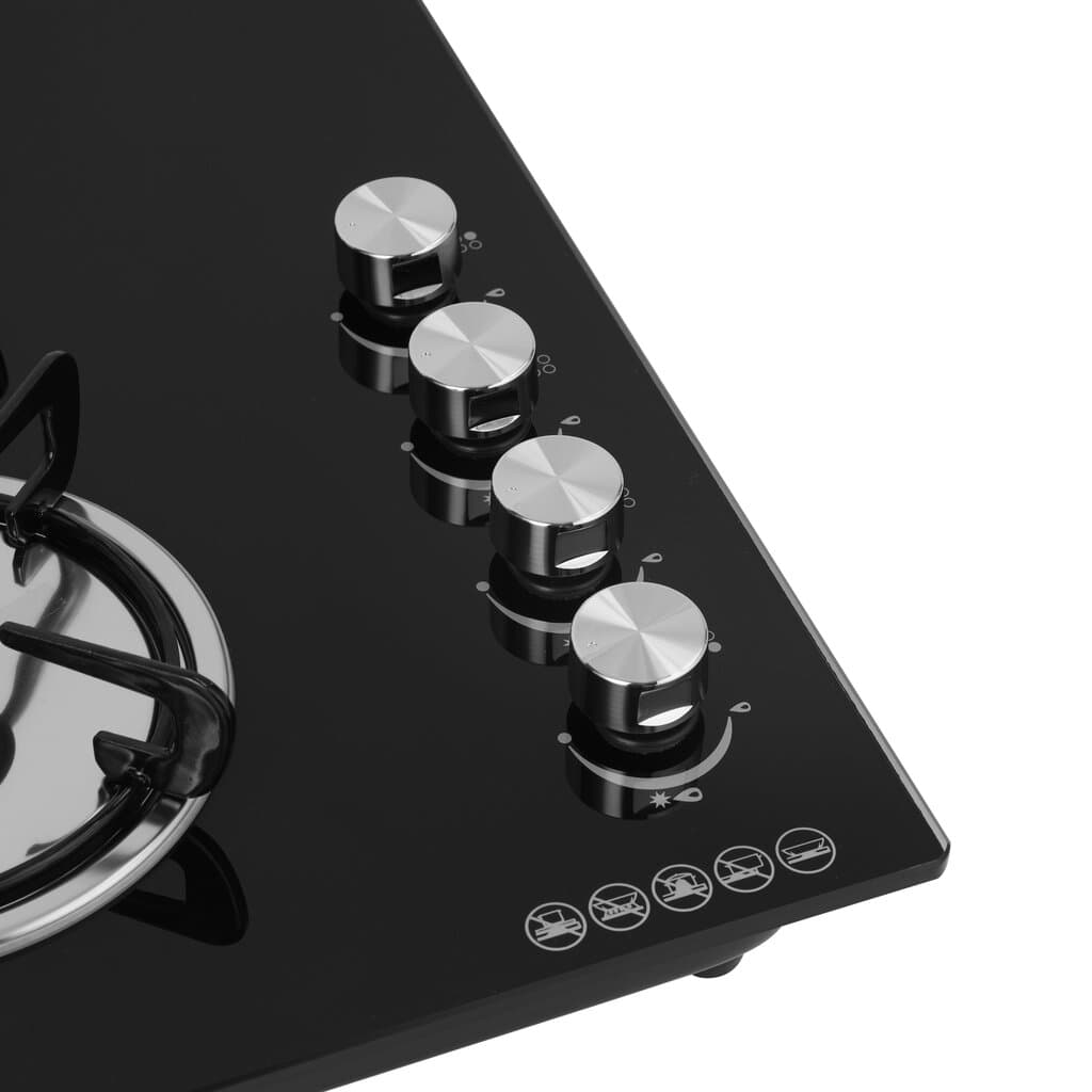 Geepas 4-Burner Gas Cooker Glass Top - GK4410 (Black) 4