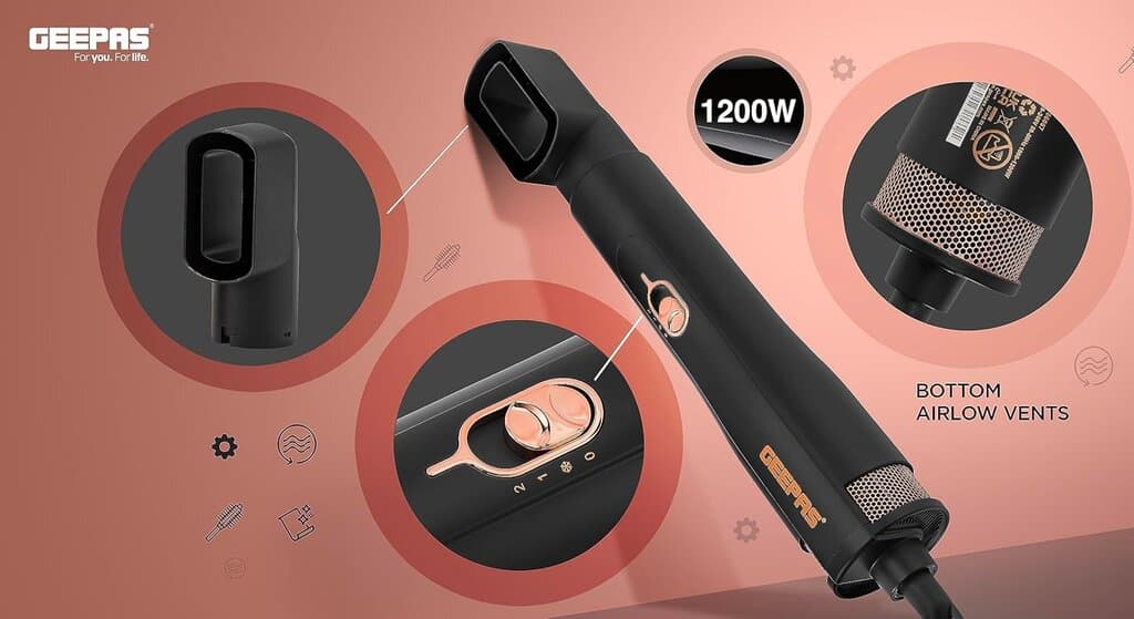Geepas 4-in-1 Hair Styler - GH86067 (Black) 4