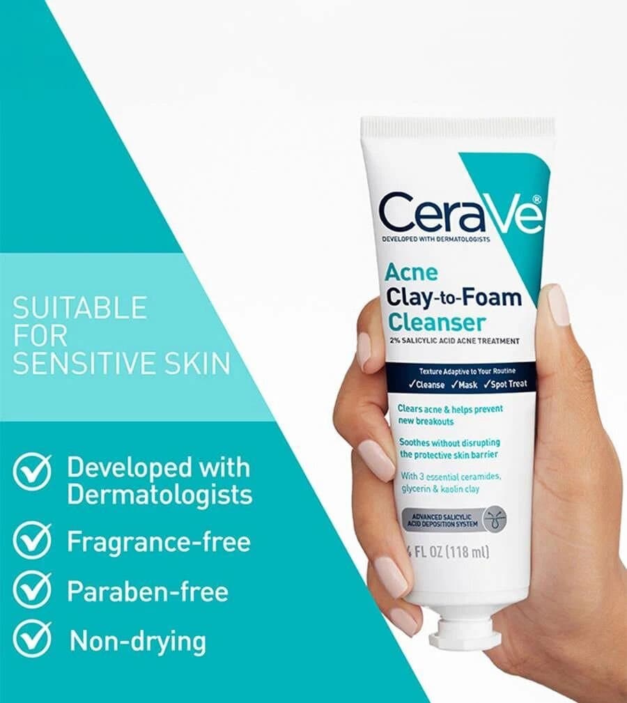 CERAVE Acne Clay To Foam Cleanser/118ML 3