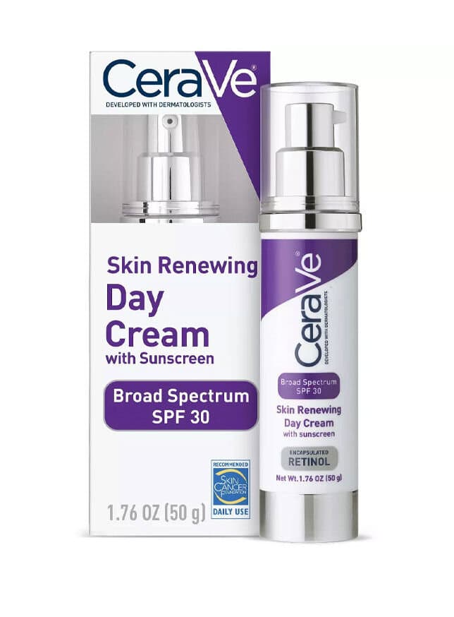 CERAVE Skin Renewing Anti-Aging Face Cream with Sunscreen and Retinol