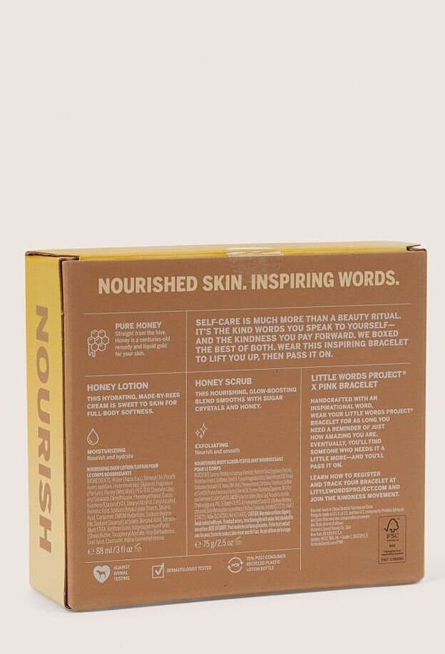 VICTORIA'S SECRET Little Words Project® x PINK Honey Body Care Box with Bracelet 3