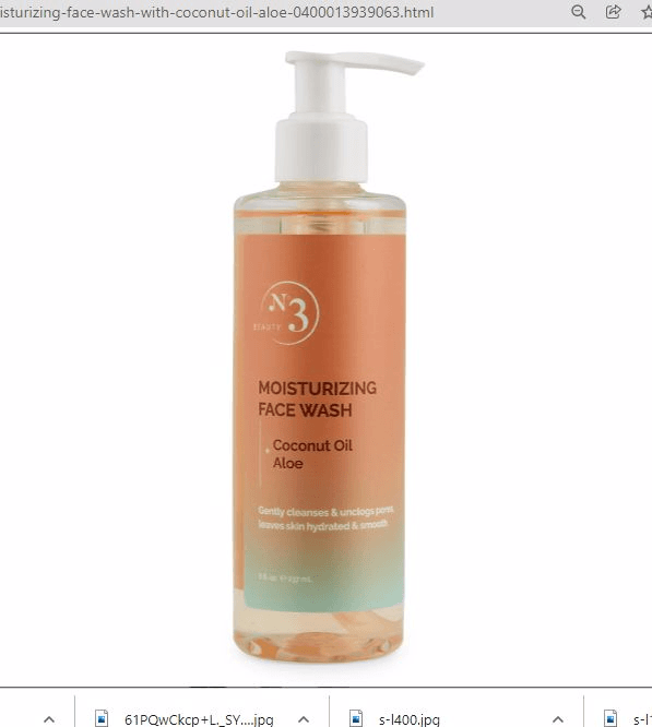 Moisturizing Face Wash with Coconut Oil Aloe