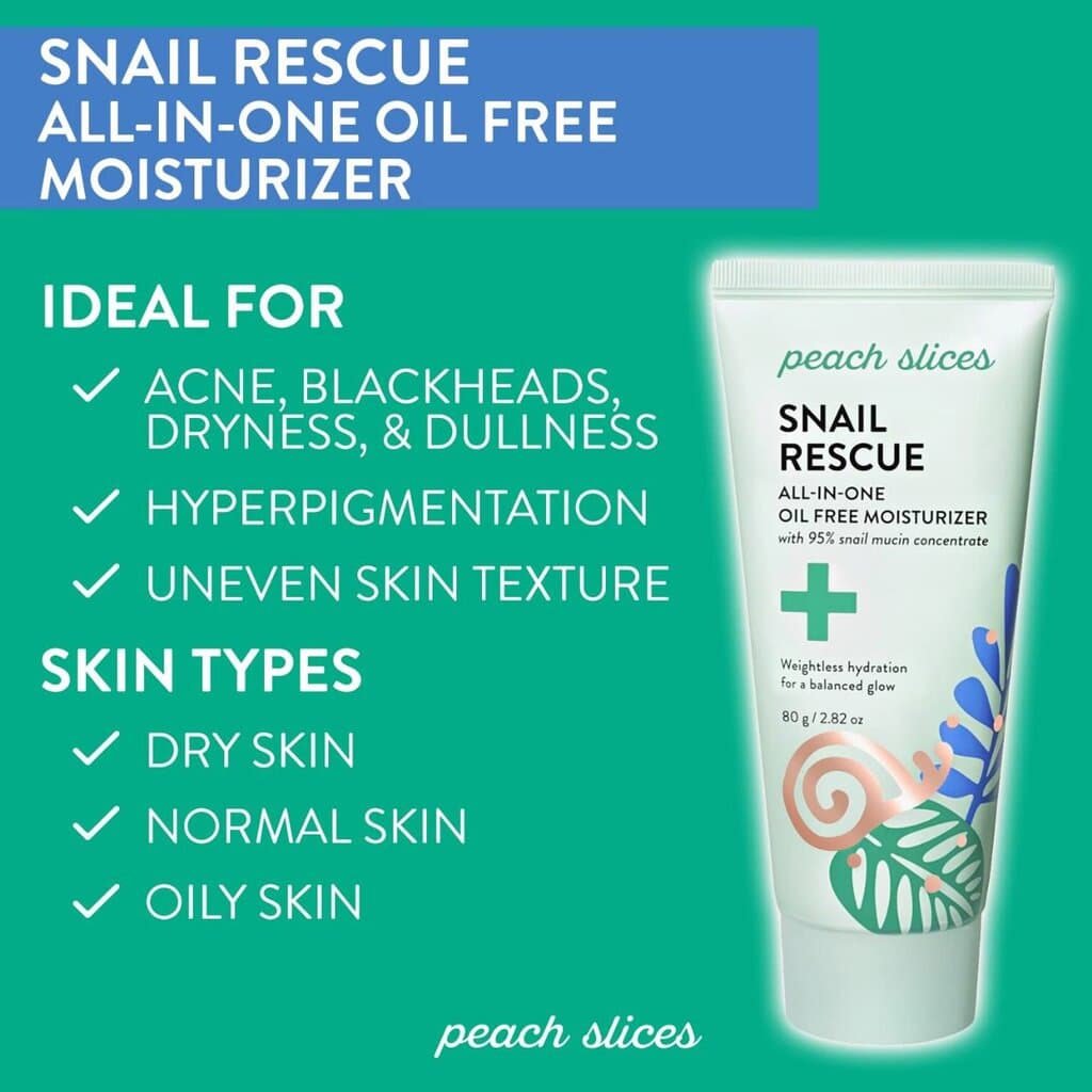 Peach Slices Snail Rescue All-in-One Oil Free Face Moisturizer 2