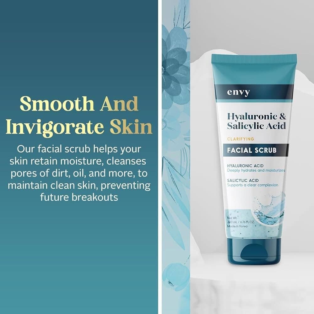 Envy Hyaluronic Acid & Salicylic Acid Face Scrub/200ML 2