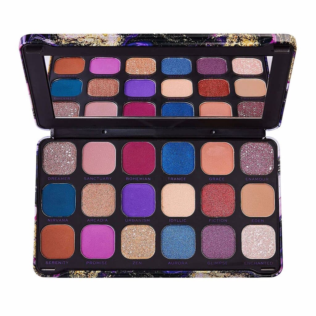 Makeup Revolution  Forever Flawless Eyeshadow Palette, Eutopia, Matte & Shimmer Hues, 18 Pigment-Rich Shades, Cruelty-Free 3