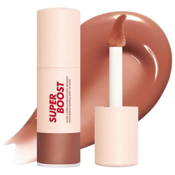MAKE UP FOR EVER  Super Boost Moisturizing & Plumping Lip Gloss/ 05 Anywhere Caffeine - warm caramel