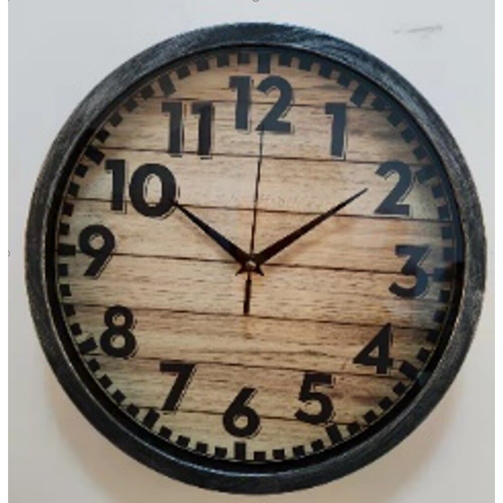 Oster Rustic Wall Clock - Wooden Pattern
