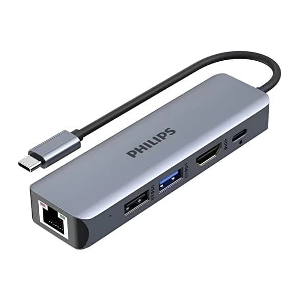 Philips SWR1608R/93 - USB-C Hub 5 in 1 - Silver