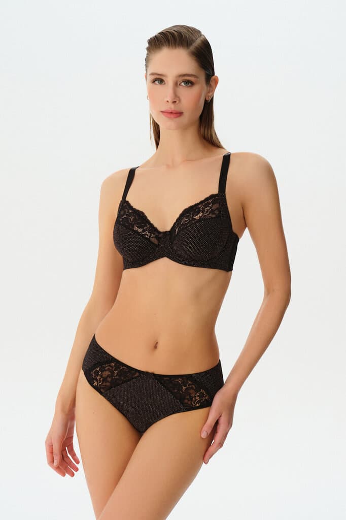 Suwen Black Madeleine High Waist Slip Panty - S 2