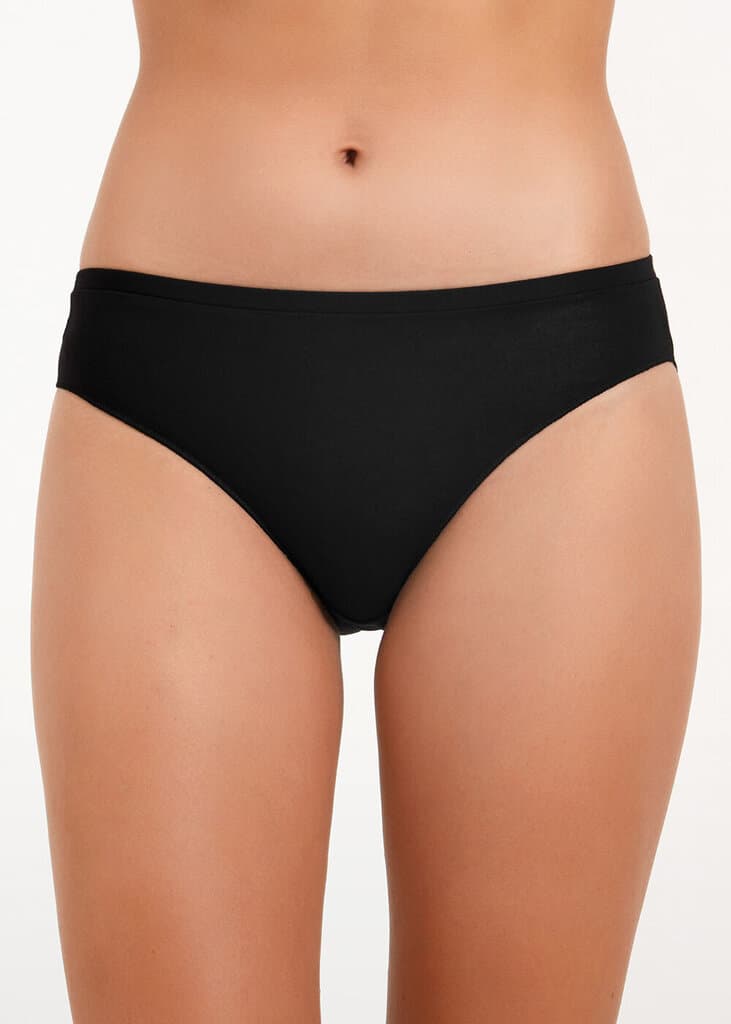 Suwen Black Soft Touch High Waist Slip Panty - L