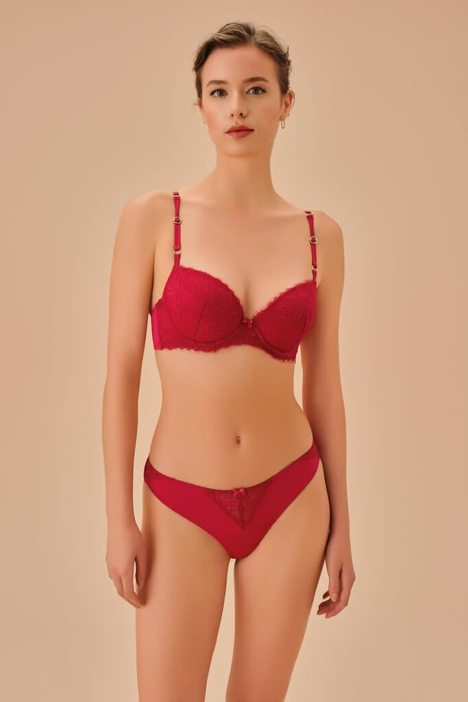 Suwen Wine Sapphire Brazilian String Panty - S