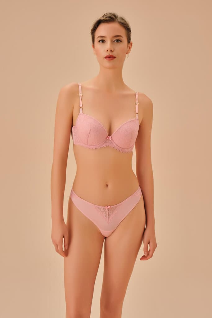 Suwen Pink Sapphire Brazilian String Panty - S