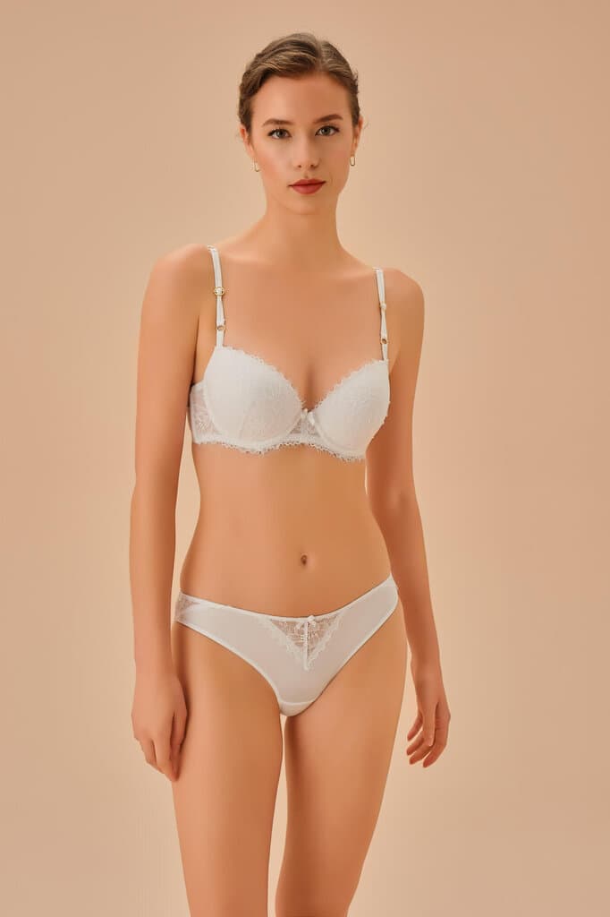 Suwen Ecru Sapphire Slip Panty - S 2