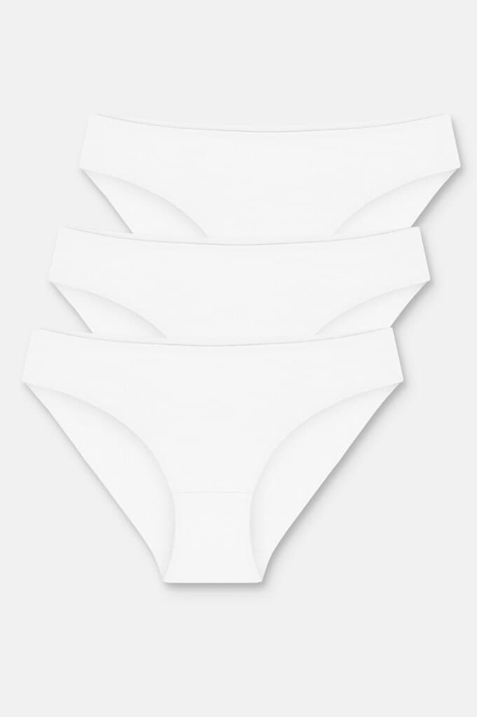 Suwen White / White / White 3 P Basic Coton Slip Multipack Panties - S