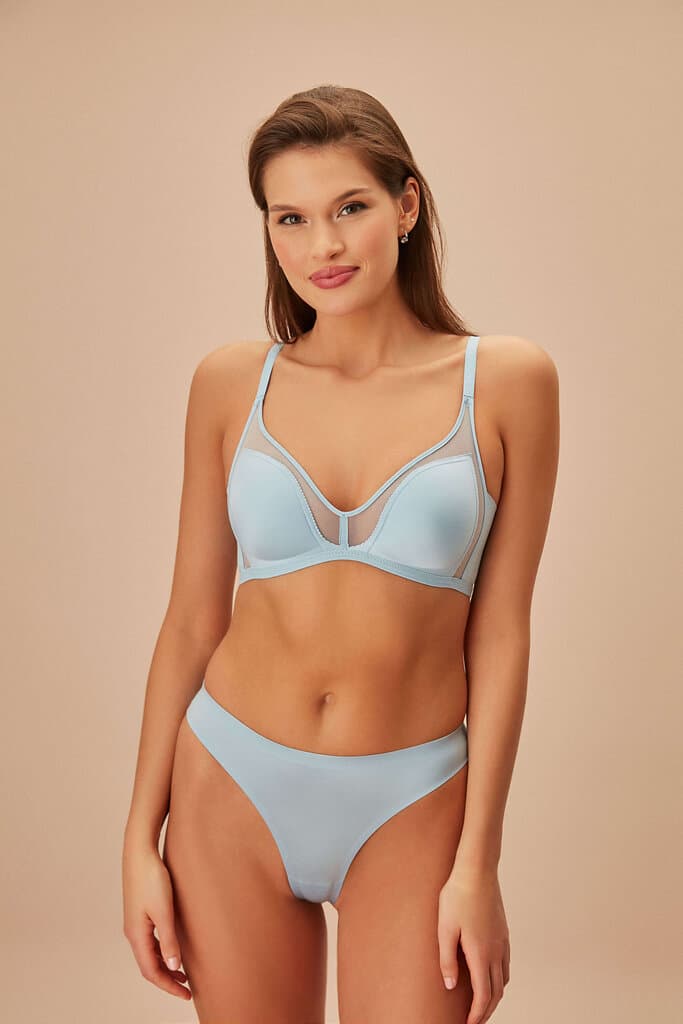 Suwen Dove Blue Invisible Tulle Bra Bra - 75-C 2