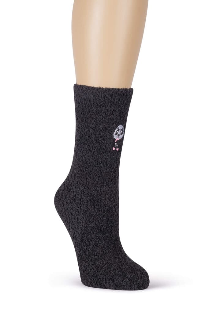 Suwen Black Panda Embriodery Socket Socks - STD