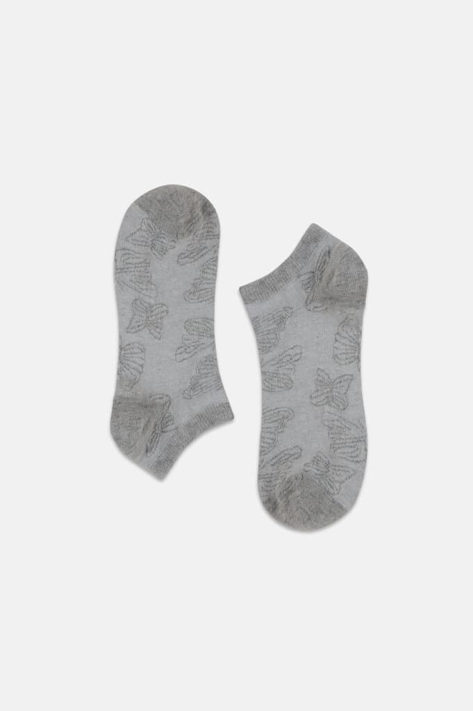 Suwen Gray Butterfly Patik Socks - STD