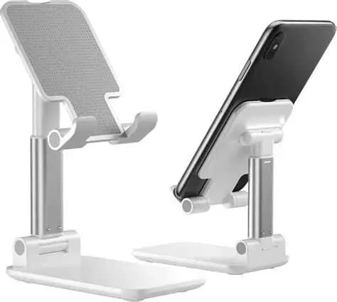 Foldable Metal Desktop Phone & Tablet Stand - Black