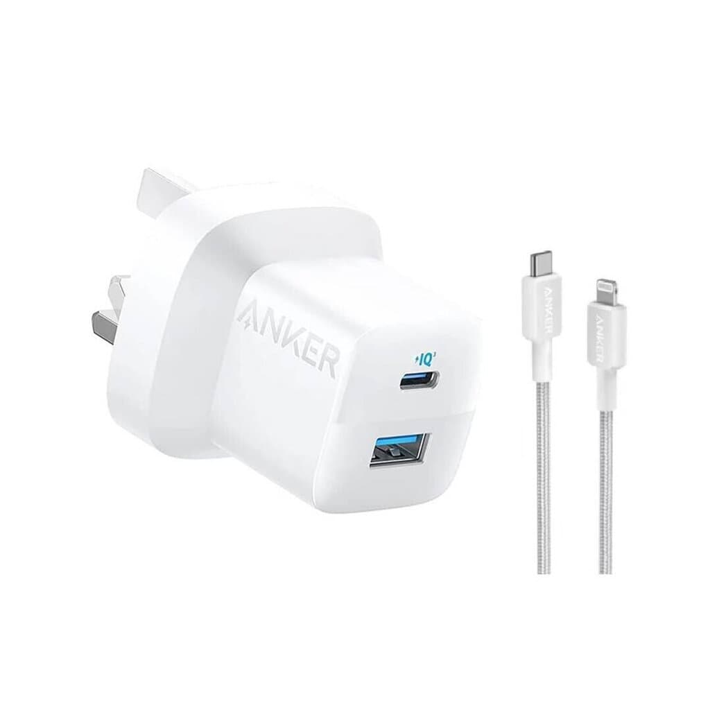 Anker 323 Charger - 33W, Single Port, w/ C-to-Lightning Cable - White (B2331K21)