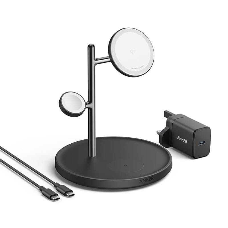 Anker MagGo Charging Station - 15W Qi2, 3-in-1 - Black (B25M3V11) 1