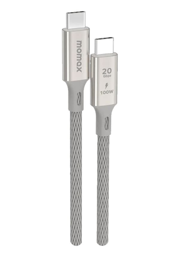Momax Elite Cable - USB-C, 100W, USB 3.2 Gen 2x2 20Gbps, 1m - Silver (DC31L)