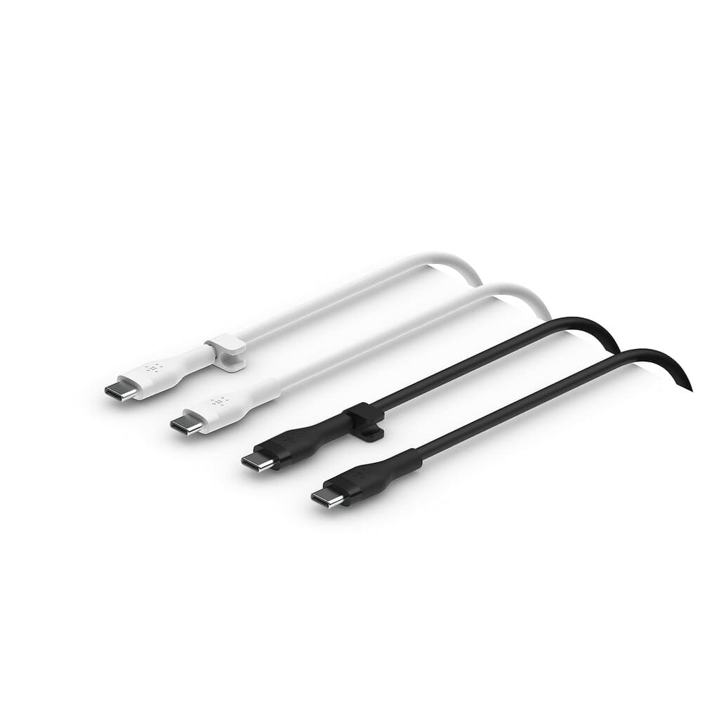 Belkin BoostCharge Flex Cable 2-Pack - USB-C to USB-C 2.0, 1m, Silicone - Black & White (CAB009bt1MBW2PK)