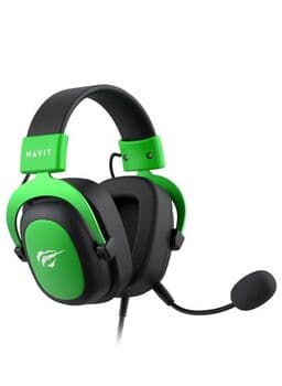 هێدسێتی یاریکردنی تێلی HAVIT - 3.5mm، مایکی جیادەکراوە، بۆ PS4/XBOX - ڕەش/سەوز (H2002d)