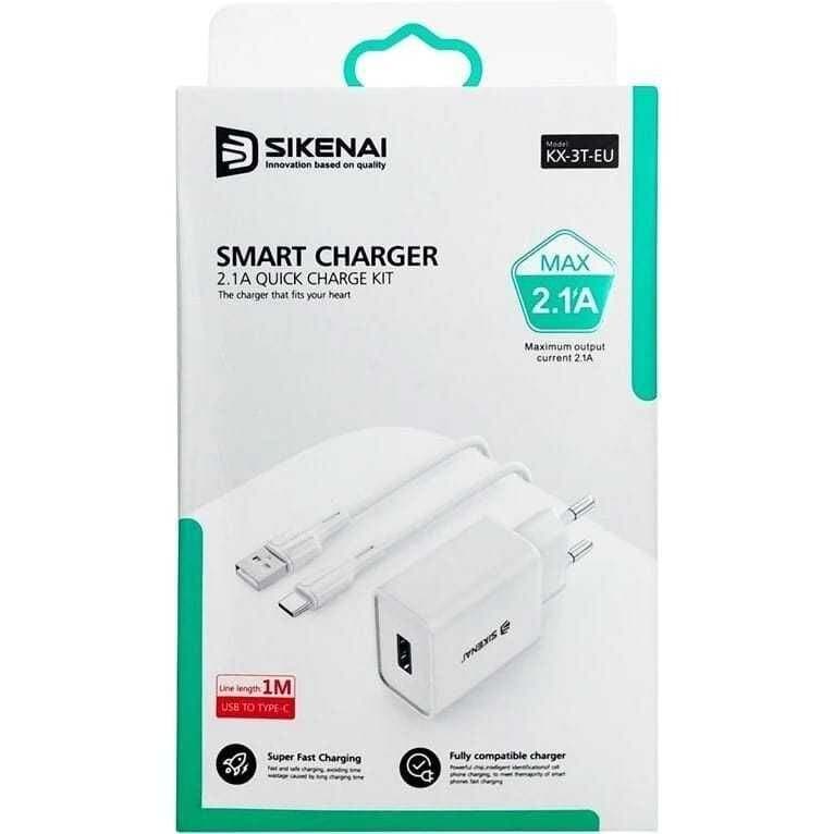 Sikenai Quick Charger with USB to Type-C Cable