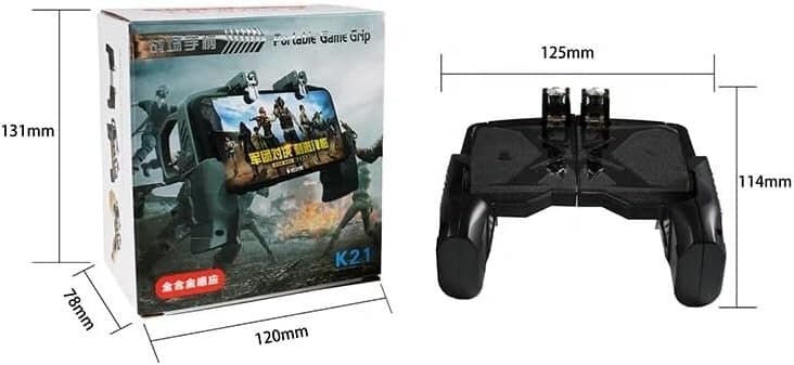 Mobile Gaming Armor & Controller Grip (Fits 4.7"-6.5" Phones) - Black