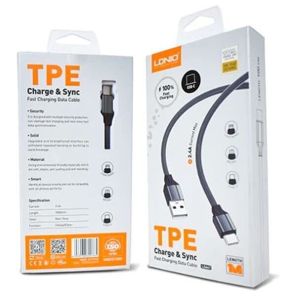 LDNIO USB-A to USB-C Fast Charging Cable (1m) - Black