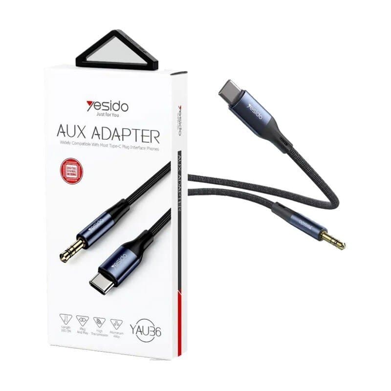 Yesido USB-C to 3.5mm AUX Audio Adapter (1m) - Air Superiority Blue