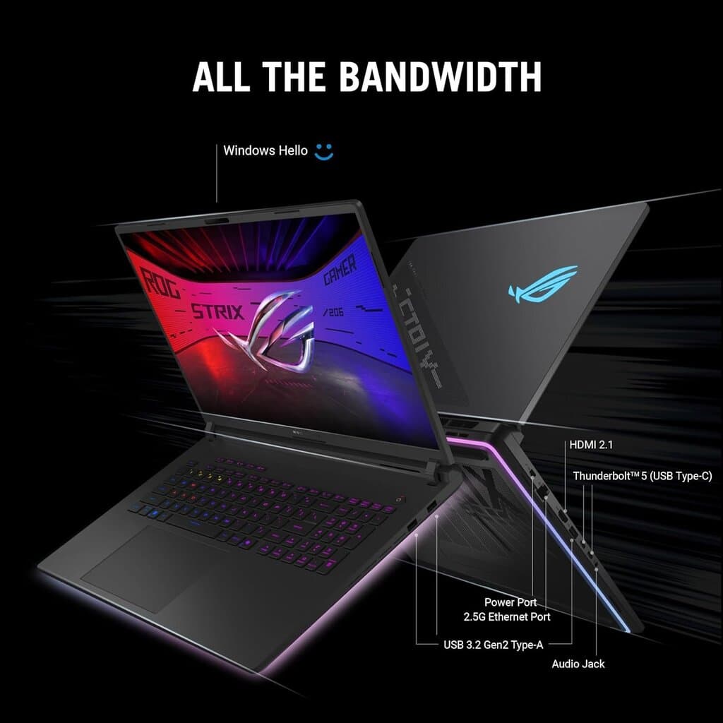ASUS ROG G835LX 18" QHD, Intel Core Ultra 9 275HX, RTX 5090 24GB, 32GB RAM, 2TB SSD, Win 11 Pro 3