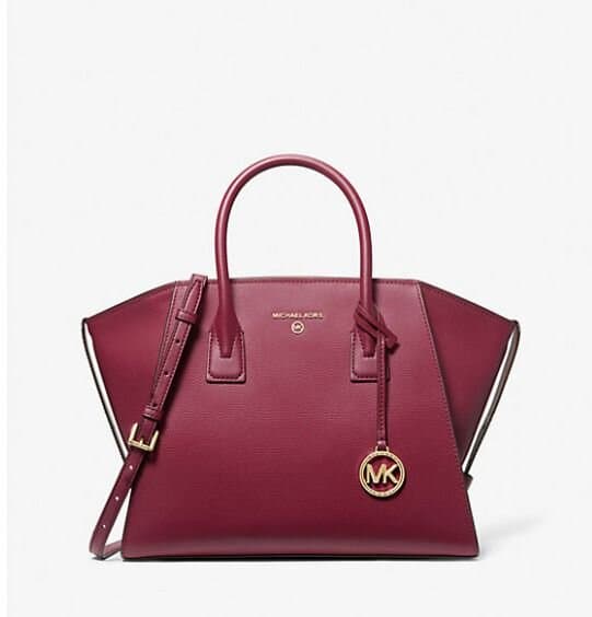 Michael Kors Avril Large Leather Top-Zip Satchel