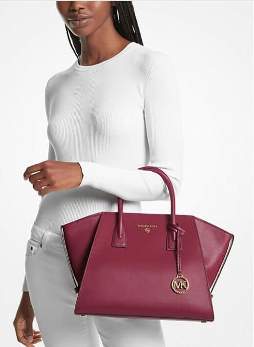 Michael Kors Avril Large Leather Top-Zip Satchel 2