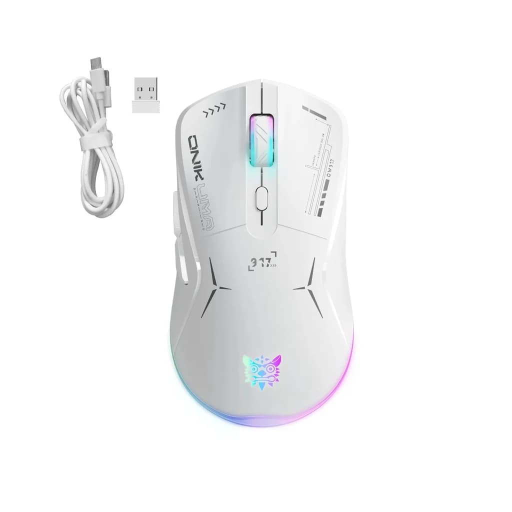 Onikuma CW917 Wireless 4800 DPI Wired/Wireless Dual-Mode (White)