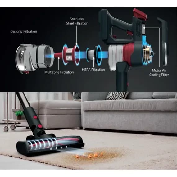 Newal 150W Cordless Vacuum Cleaner with HEPA Filter and LED Display - VAC-3420 8