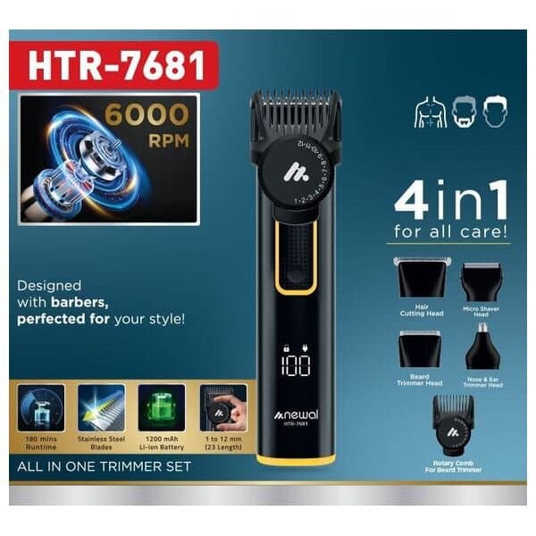 Newal Men's Grooming - HTR-7681 (Black) 2