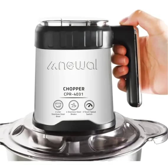 Newal Food Chopper, 2 Liter Steel Bowl, 3 Speed Settings - CPR-4031 2