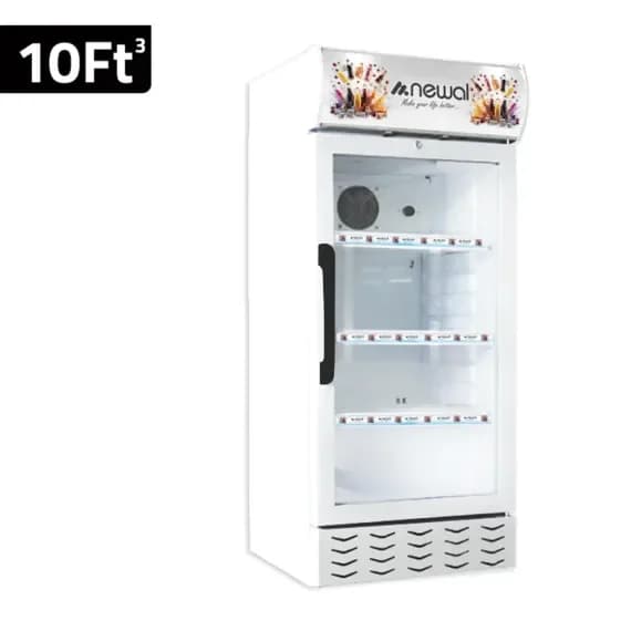 Newal 10 Ft Beverage Cooler with Motor Condenser, Glass Door, and 3 Shelves - BTL-280/01