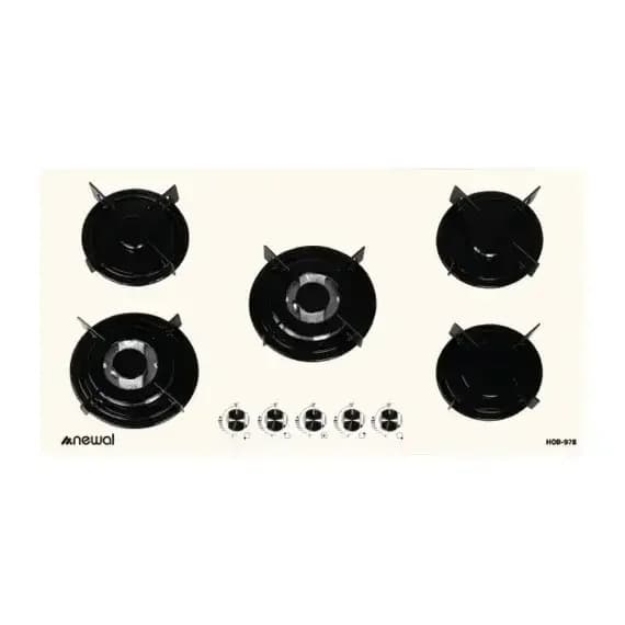 Newal Gas Hob, 5 Burners, Tempered Glass, Electric Ignition - HOB-978/04