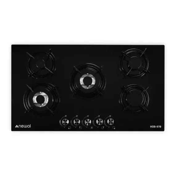 Newal Gas Hob, 5 Burners, Tempered Glass, Electric Ignition - HOB-978/02