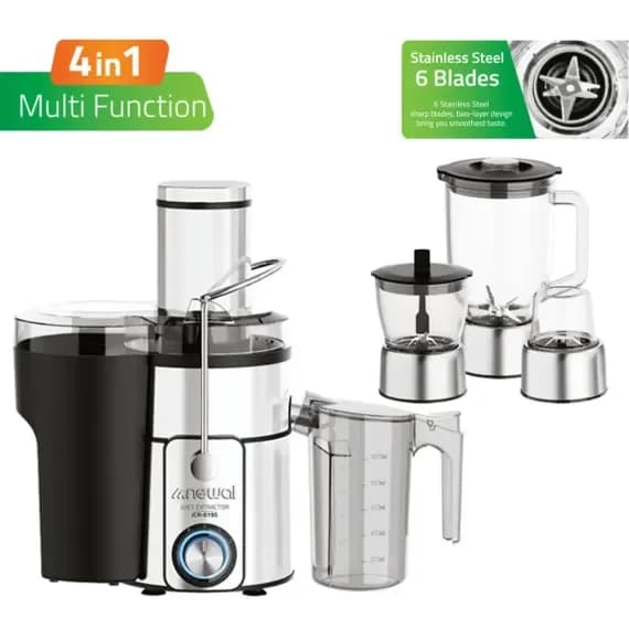 Newal 1L Multi Function Fruit Extractor with Grinder and Glass Pitcher - JCR-6195