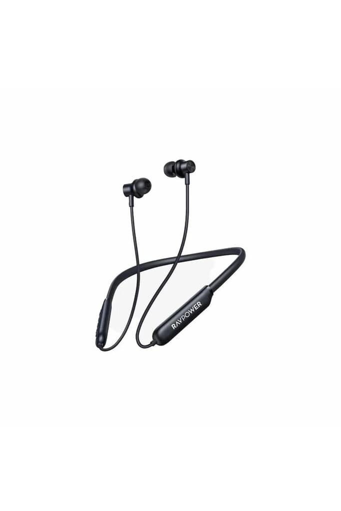 RAVPower Wireless Neckband Earphones – Bluetooth 5.2, 32H Battery Life - BH1008 (Black)