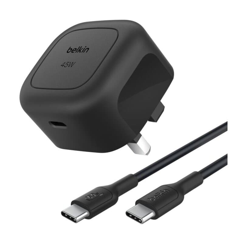 BELKIN CUBE-Wall Charger 45W PPS BK + 1m C-C Cable (Black)