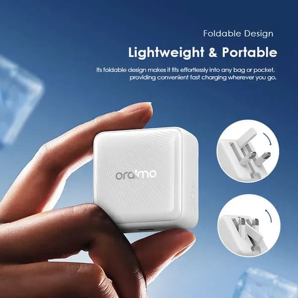 Oraimo Charger 20W Gan Tech with C To C Cable (White) 4