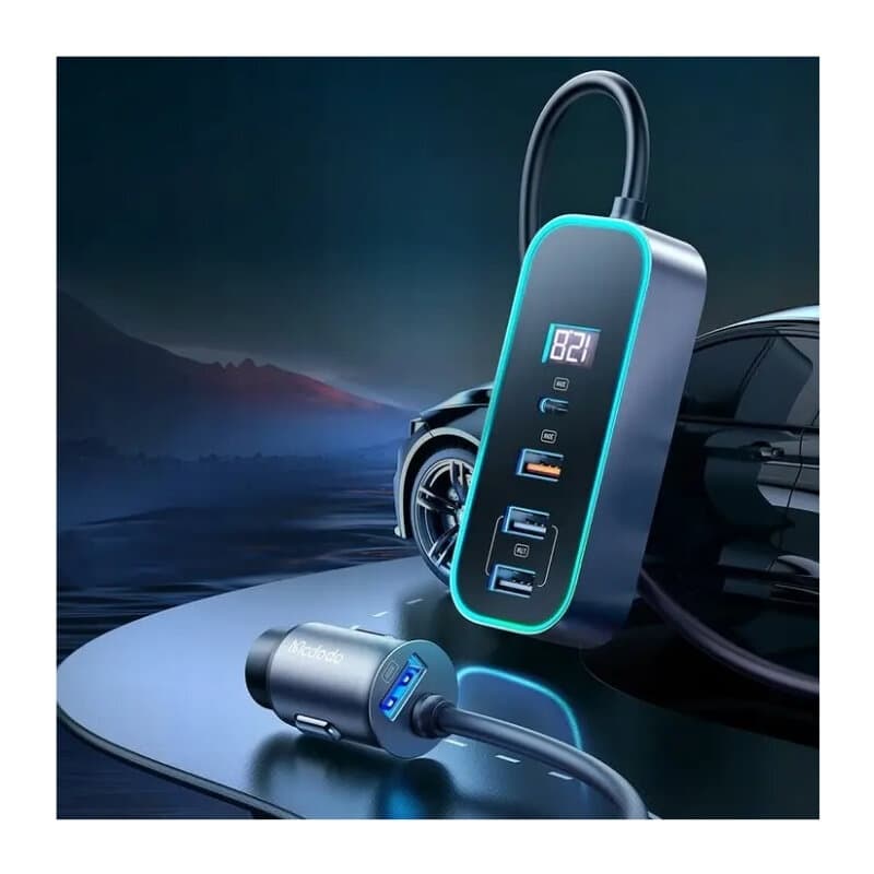 Mcdodo 4-Port Car Charger Digital Display (Grey) 2