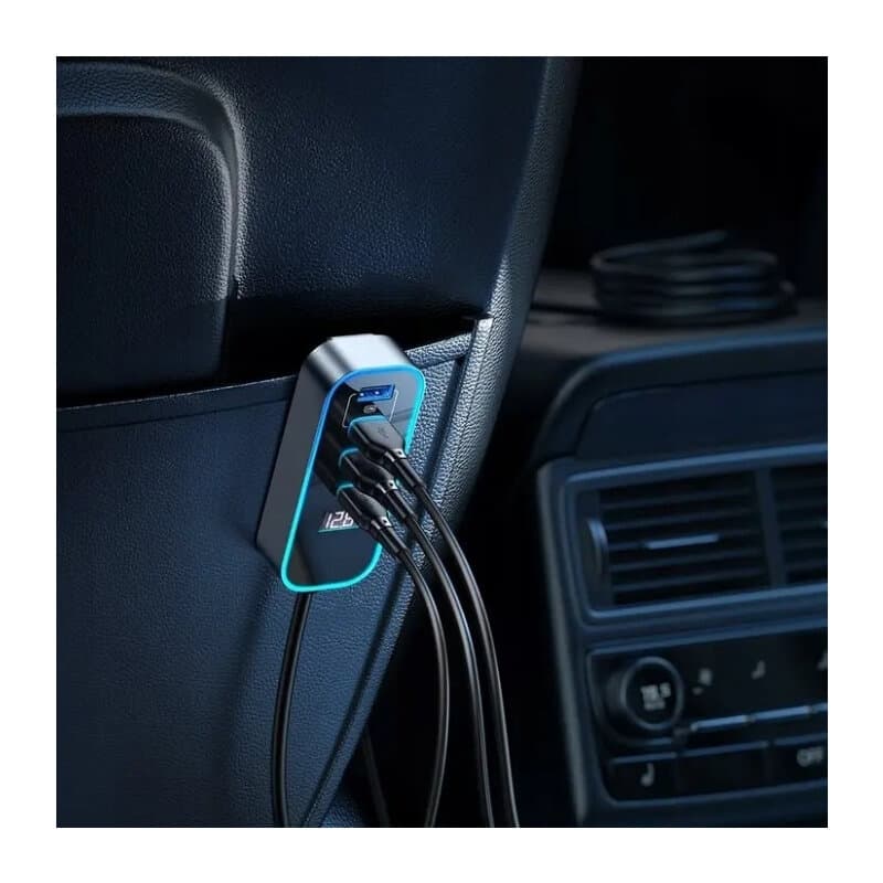 Mcdodo 4-Port Car Charger Digital Display (Grey) 4